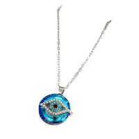 Collier Evil Eye bijoux, alliage de zinc, avec cristal, avec 2inch chaînes de rallonge, Mauvais œil, Placage, Chaîne transversale & pour femme & avec strass, plus de couleurs à choisir Environ 19.7 pouce, Vendu par PC