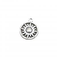 Zinc Alloy Jewelry Pendants, Flat Round, antique silver color plated, vintage & DIY & hollow Approx 