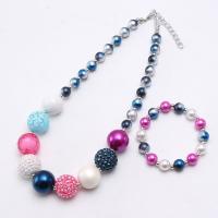 Acrylic Children Jewelry Sets, with Zinc Alloy, with 2.36inch extender chain, handmade, Girl & fashion jewelry 20mm,8mm,8mm Approx 17.71 Inch 