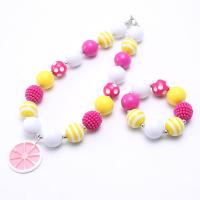 Acrylic Children Jewelry Sets, with Zinc Alloy, with 3.93inch extender chain, handmade, Girl & fashion jewelry 20mm Approx 14.17 Inch 