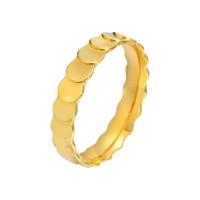 Edelstahl Fingerring, 304 Edelstahl, Vakuum-Ionen-Beschichtung, Modeschmuck & verschiedene Größen vorhanden & für Frau, goldfarben, 4mm, verkauft von PC