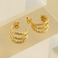 Boucles d'oreilles en acier titane, Plaqué or 18K, bijoux de mode & pour femme, doré Vendu par paire