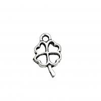 Zinc Alloy Clover Pendant, Four Leaf Clover, antique silver color plated, DIY & hollow Approx 1.5mm, Approx 