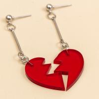 Acrylic Drop Earring, Heart, fashion jewelry & for woman 