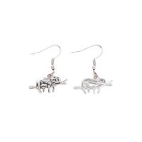 Zinc Alloy Drop Earring, Koala, silver color plated, fashion jewelry & for woman 