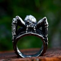 Anillo de dedo de acero Titanium de, Partículas de acero, Araña, pulido, Vintage & diverso tamaño para la opción & para hombre, tamaño:7-13, Vendido por UD