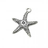 Zinc Alloy Animal Pendants, Starfish, antique silver color plated, vintage & DIY Approx 