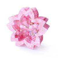 Greeting Card, Paper, Oriental Cherry, handmade, 3D effect, pink 