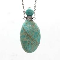 ​Amazonite​ Perfume Bottle Pendant, with 304 Stainless Steel, fashion jewelry & Unisex 