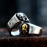 Anillo de dedo de acero Titanium de, Partículas de acero, Calavera, pulido, estilo punky & diverso tamaño para la opción & para hombre, más colores para la opción, tamaño:7-13, Vendido por UD