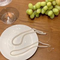 Collier de perles en plastique, perle de plastique, avec alliage de zinc, bijoux de mode & normes différentes pour le choix & pour femme, blanc Environ 40 cm, Vendu par PC