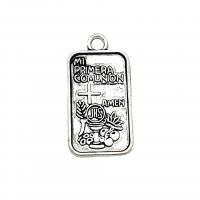 Zinc Alloy Jewelry Pendants, Rectangle, antique silver color plated, vintage & DIY Approx 