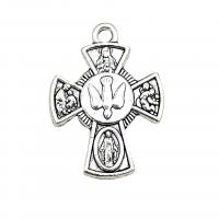 Zinc Alloy Cross Pendants, antique silver color plated, vintage & DIY Approx 