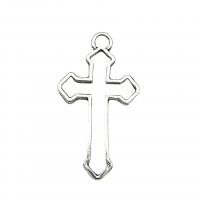 Zinc Alloy Cross Pendants, antique silver color plated, vintage & DIY & hollow Approx 