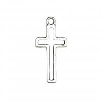 Zinc Alloy Cross Pendants, antique silver color plated, vintage & DIY & hollow Approx 