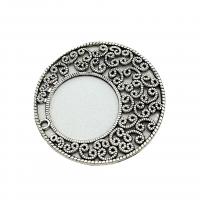 Zinc Alloy Jewelry Pendants, Flat Round, antique silver color plated, vintage & DIY & hollow Approx 