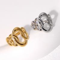 Edelstahl Fingerring, 304 Edelstahl, plattiert, Modeschmuck & für Frau, keine, 17.4mm, verkauft von PC