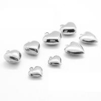 Stainless Steel Heart Pendants, 304 Stainless Steel, DIY original color 