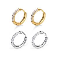 Mens acier inoxydable Hoop boucles d'oreilles, Acier inoxydable 304, normes différentes pour le choix & pour femme & avec strass, plus de couleurs à choisir, Vendu par PC