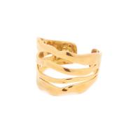 Anillo de dedo de acero Titanium de, Partículas de acero, Recubrimiento iónico al vacío, Joyería & para mujer, dorado, 21.5x15.3mm, Vendido por UD