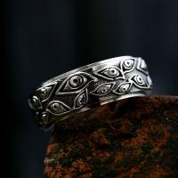 Anillo de dedo de acero Titanium de, Partículas de acero, ojo de malvado, pulido, Vintage & diverso tamaño para la opción & para hombre, tamaño:7-13, Vendido por UD