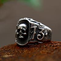 Anillo de dedo de acero Titanium de, Partículas de acero, Calavera, pulido, Vintage & diverso tamaño para la opción & para hombre, tamaño:7-14, Vendido por UD