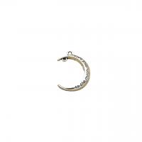 Zinc Alloy Charm Connector, Moon, antique silver color plated, vintage & DIY & 1/1 loop Approx 