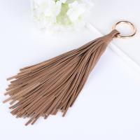 PU Leather Key Chain, Zinc Alloy, with PU Leather, Tassel, Unisex 210mm 