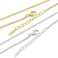 Rolo cadena del acero inoxidable, acero inoxidable 304, con 1.97inch extender cadena, chapado, Joyería & Bricolaje, más colores para la opción, 2mm, longitud:aproximado 17.72 Inch, 30Strandsfilamento/Bolsa, Vendido por Bolsa