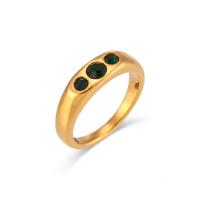 Edelstahl Fingerring, 304 Edelstahl, Vakuum-Ionen-Beschichtung, verschiedene Größen vorhanden, Goldfarbe, 6mm, Größe:6-8, verkauft von PC