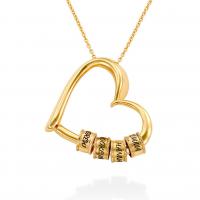 acero inoxidable 304 collar, con 1.97inch extender cadena, Corazón, 18K chapado en oro, Cada texto personalizado debe tener menos de 10 letras & Joyería Día de la Madre & para mujer, más colores para la opción, longitud:aproximado 17.72 Inch, Vendido por UD