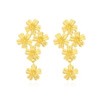 Pendientes de Perno de Aleación de Zinc, chapado en color dorado, Joyería & para mujer, dorado, 62x32mm, Vendido por Par