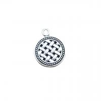 Zinc Alloy Jewelry Pendants, Flat Round, antique silver color plated, vintage & DIY Approx 