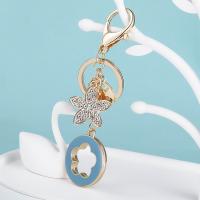 Zinc Alloy Key Clasp, Unisex & enamel & with rhinestone 12.6cm,3.5*3.5cm,2.8*3cm 