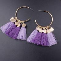 Fashion Tassel Earring, Iron, with Nylon, fashion jewelry & for woman 