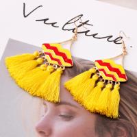 Fashion Tassel Earring, Zinc Alloy, with Nylon, stoving varnish, fashion jewelry & for woman 83mm,40mm 