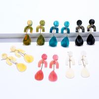 Acrylic Drop Earring, with Brass, fashion jewelry & for woman 