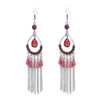 Fashion Fringe Earrings, Zinc Alloy, vintage & fashion jewelry & for woman & with rhinestone 65mm 