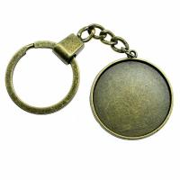 Zinc Alloy Pendant Cabochon Setting, Round, plated, vintage & DIY 