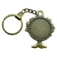 Zinc Alloy Pendant Cabochon Setting, Tree, antique bronze color plated, vintage & DIY, 30mm 