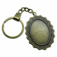 Zinc Alloy Pendant Cabochon Setting, Oval, antique bronze color plated, vintage & DIY 