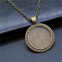 Zinc Alloy Pendant Cabochon Setting, Round, plated, vintage & DIY 25mm 