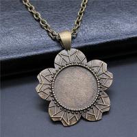 Zinc Alloy Pendant Cabochon Setting, Flower, plated, vintage & DIY 20mm 