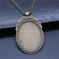 Zinc Alloy Pendant Cabochon Setting, Oval, plated, vintage & DIY 