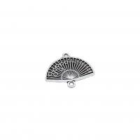 Zinc Alloy Charm Connector, Fan, antique silver color plated, vintage & DIY & 1/1 loop Approx 