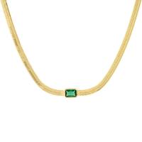 Collier de bijoux de titane, Acier titane, avec 1.97inch chaînes de rallonge, Plaqué or 18K, bijoux de mode & pavé de micro zircon & pour femme, plus de couleurs à choisir, 4mm Environ 15.75 pouce, Vendu par PC