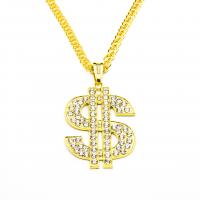 Zinc Alloy Necklace, Vacuum Ion Plating, Unisex & with rhinestone, golden cm 