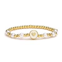 Cubic Zirconia Micro Pave Brass Bracelet, Vacuum Ion Plating, micro pave cubic zirconia & enamel 10mm .5 cm 