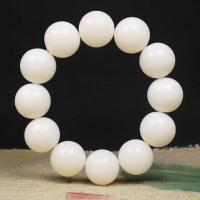 Wrist Mala, White Bodhi Root, Round, folk style & Unisex Approx 7-10 Inch 