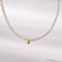 Freshwater Pearl Brass Necklace, with Brass, fashion jewelry & for woman, white Approx 40 cm 